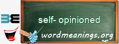 WordMeaning blackboard for self-opinioned